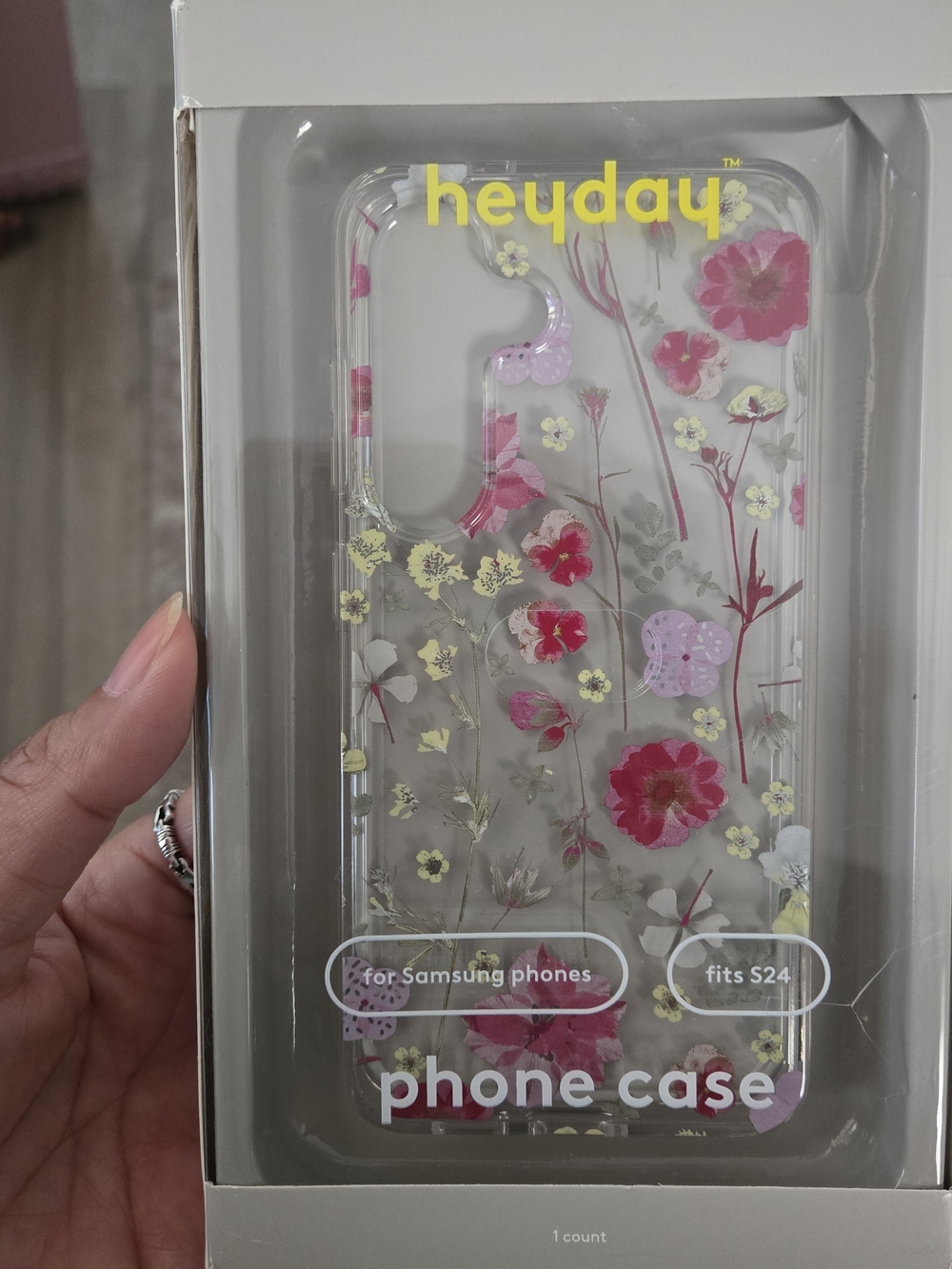 heyday Clear Floral Phone Case with Pink and Yellow Blooms
